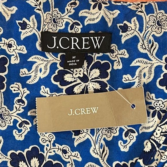 J CREW BEACH DRESS TIERED TIE FRONT FLORAL BLUE WHITE NWT SZ MEDIUM - Picture 9 of 14
